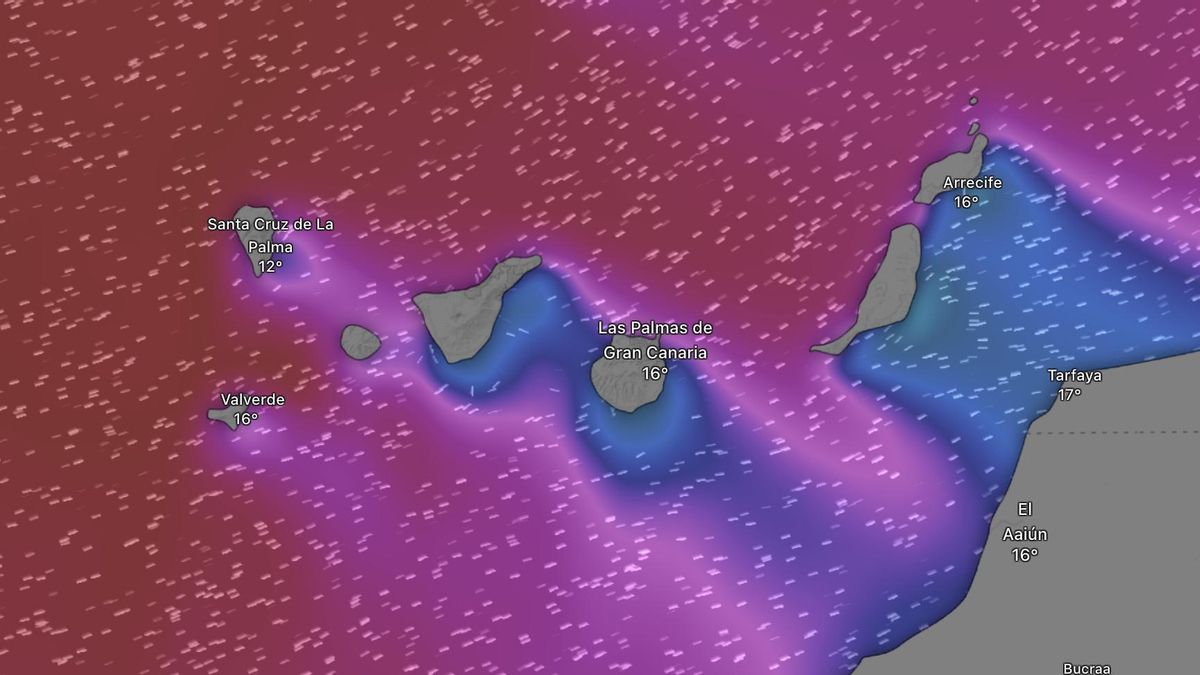Mapa del oleaje previsto para este miércoles. Los colores más cálidos indican mayor altura del oleaje.
