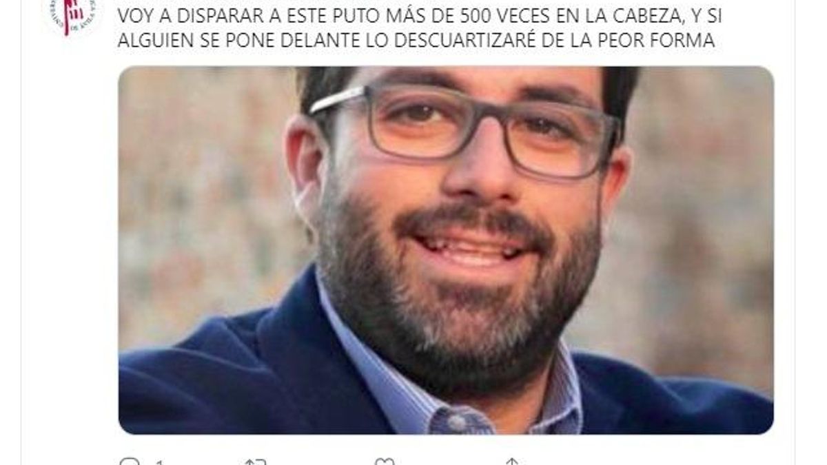 Captura de pantalla con la amenaza de muerte al alcalde.