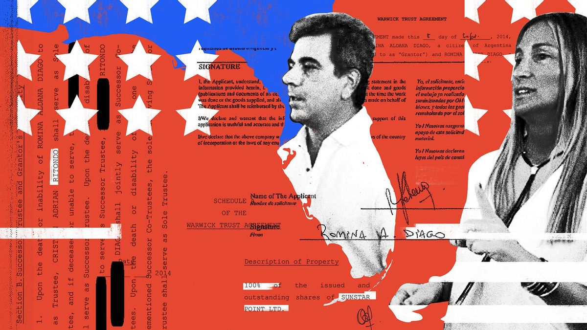 La esposa del diputado Ritondo, Romina Diago, figura en documentos confidenciales y públicos que permiten explicar una red de sociedades armadas para adquirir propiedades en Florida, Estados Unidos.