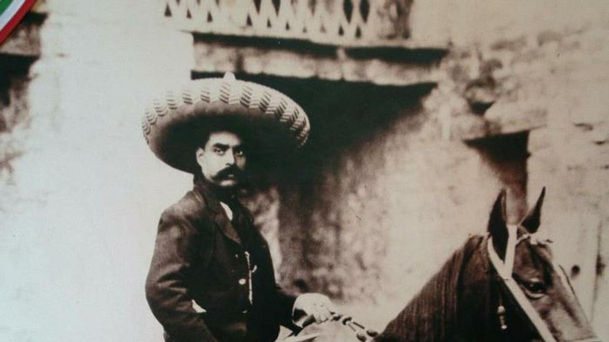 Imagen del general revolucionario Emiliano Zapata, que se encuentra en el museo del Cuartel Zapatista en el poblado mexicano de San Pablo Ozontepec, municipio de Milpa Alta.