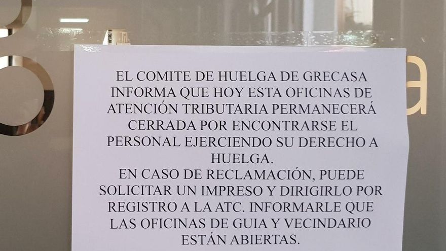 Siete de las ocho oficinas que gestiona Grecasa permanecen cerradas por el paro secundado por el 90% de la plantilla