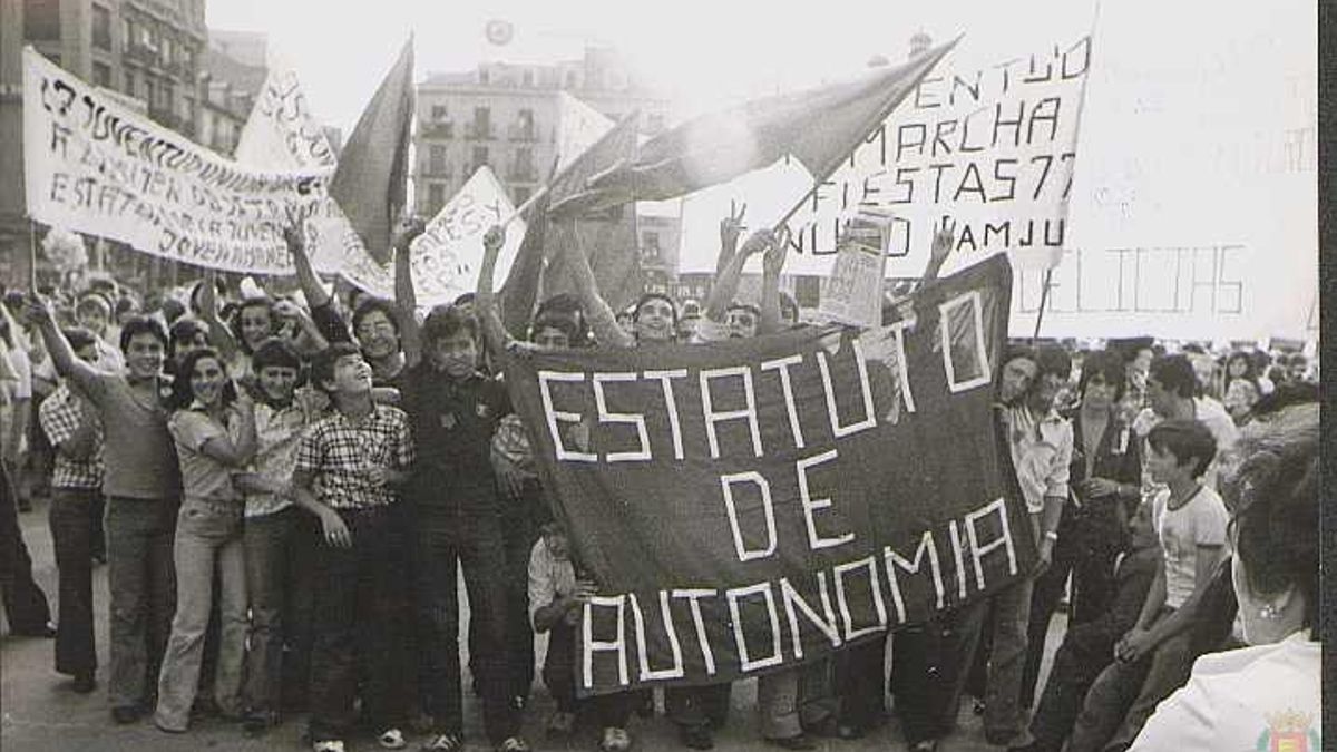 Manifestación en Valladolid en 1977.