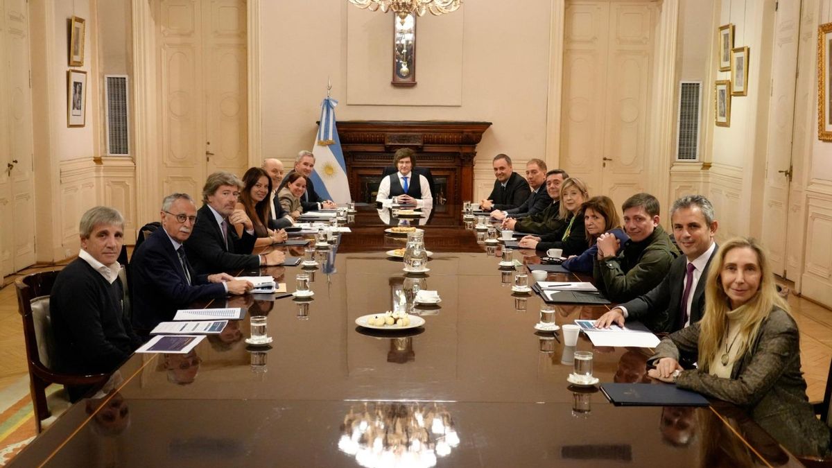 Milei encabezó la reunión de gabinete en la Casa Rosada.