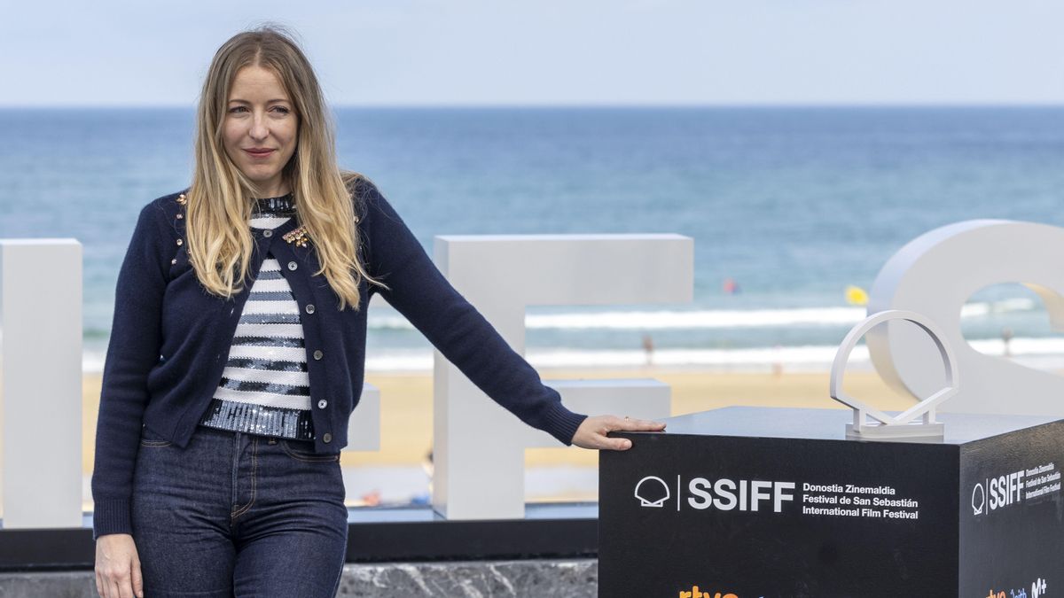 Pilar Palomero en la presentación de 'Los destellos' en el 72 Festival de Cine de San Sebastián