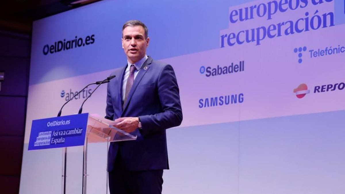 El presidente del Gobierno, Pedro Sánchez, este miércoles en la clausura de la jornada sobre fondos europeos de elDiario.es.