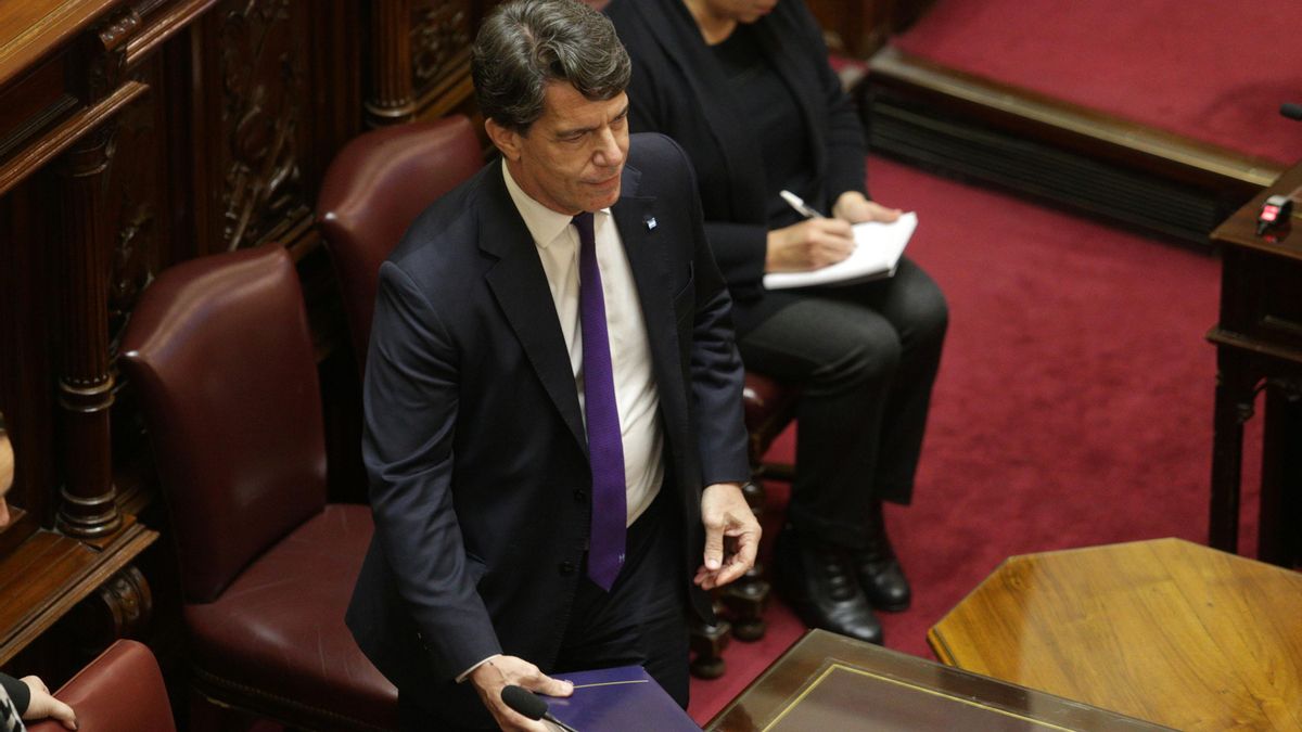 El exjefe de Gabinete, Nicolás Posse, durante su primer y último informe de gestión ante el Senado.