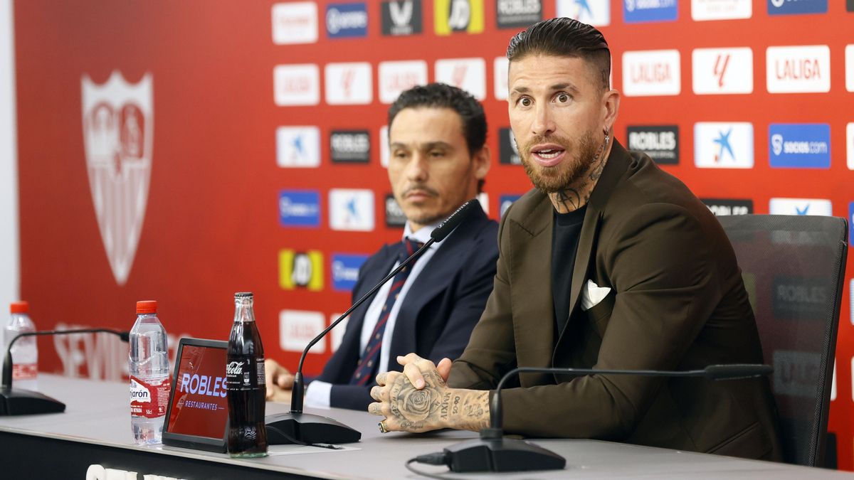 Sergio Ramos en la rueda de prensa de despedida de su segunda etapa como jugador del Sevilla FC