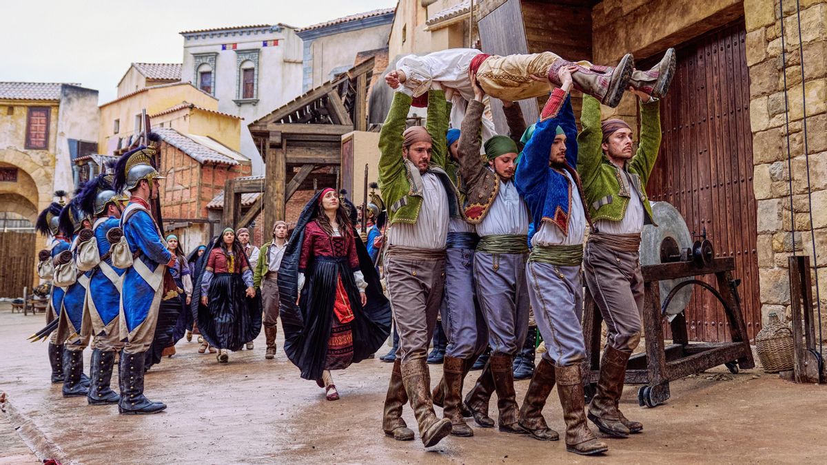 Una de las escenas del espectáculo 'El Tambor de la Libertad' de Puy du Fou España