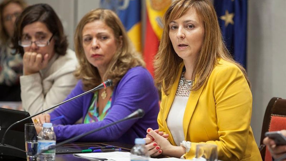 La consejera de Política Territorial, Sostenibilidad y Seguridad, Nieves Lady Barreto (d), durante la presentación de la gestión de las cuentas de su departamento, de acuerdo al proyecto de ley de los presupuestos generales de la comunidad autónoma para el 2016. EFE/Ramón de la Rocha