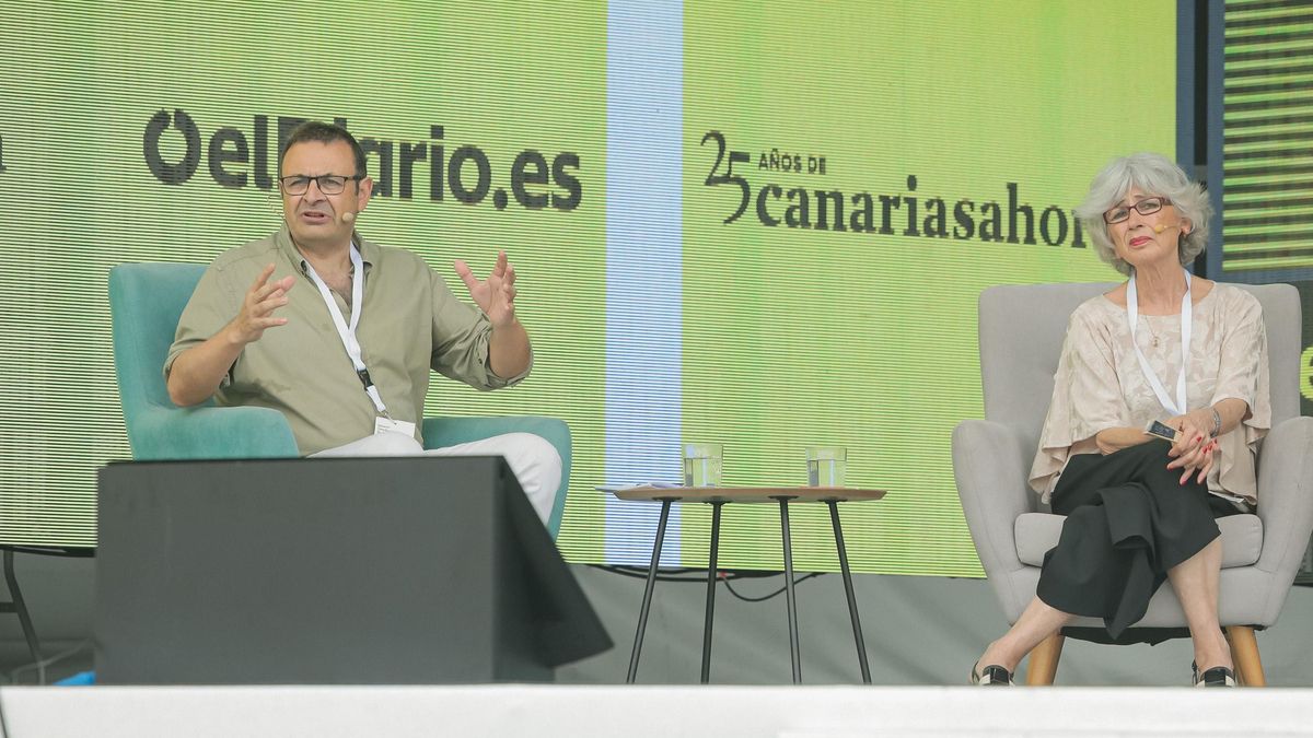 Ignacio Sánchez-Cuenca y Pilar del Río, en el Festival de las Ideas y la Cultura (FIC) de eldiario.es (ALEJANDRO QUINTANA)