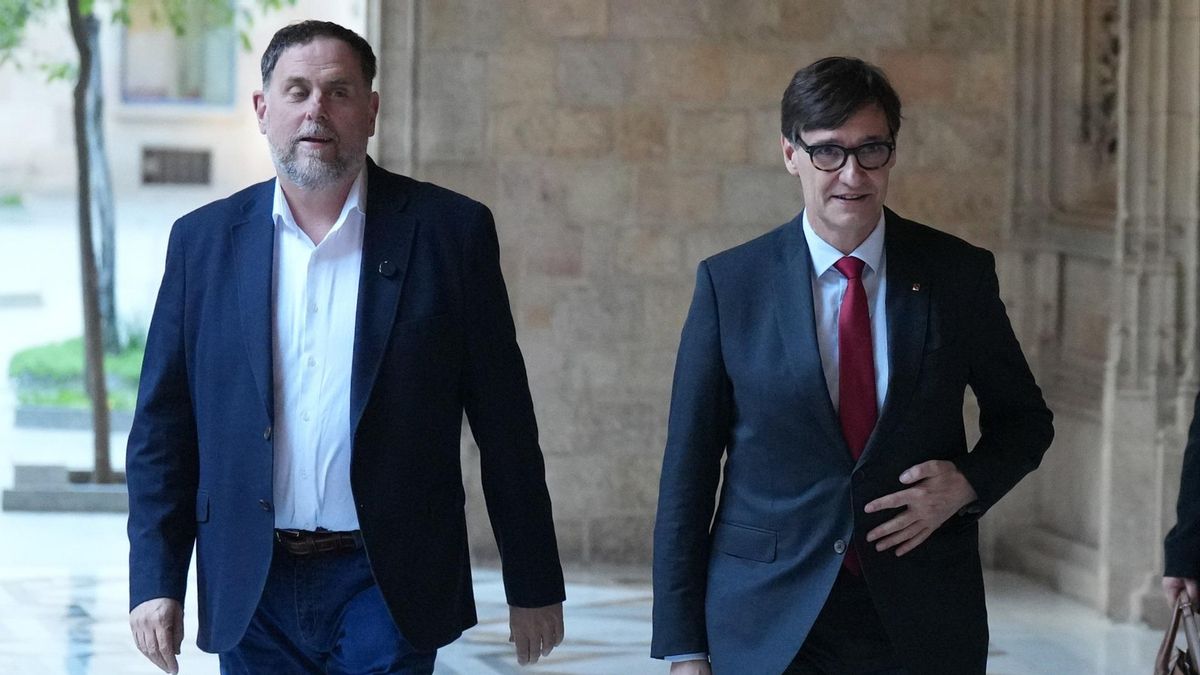Oriol Junqueras y el president Illa, en una foto reciente en ocasión del año Josep Irla